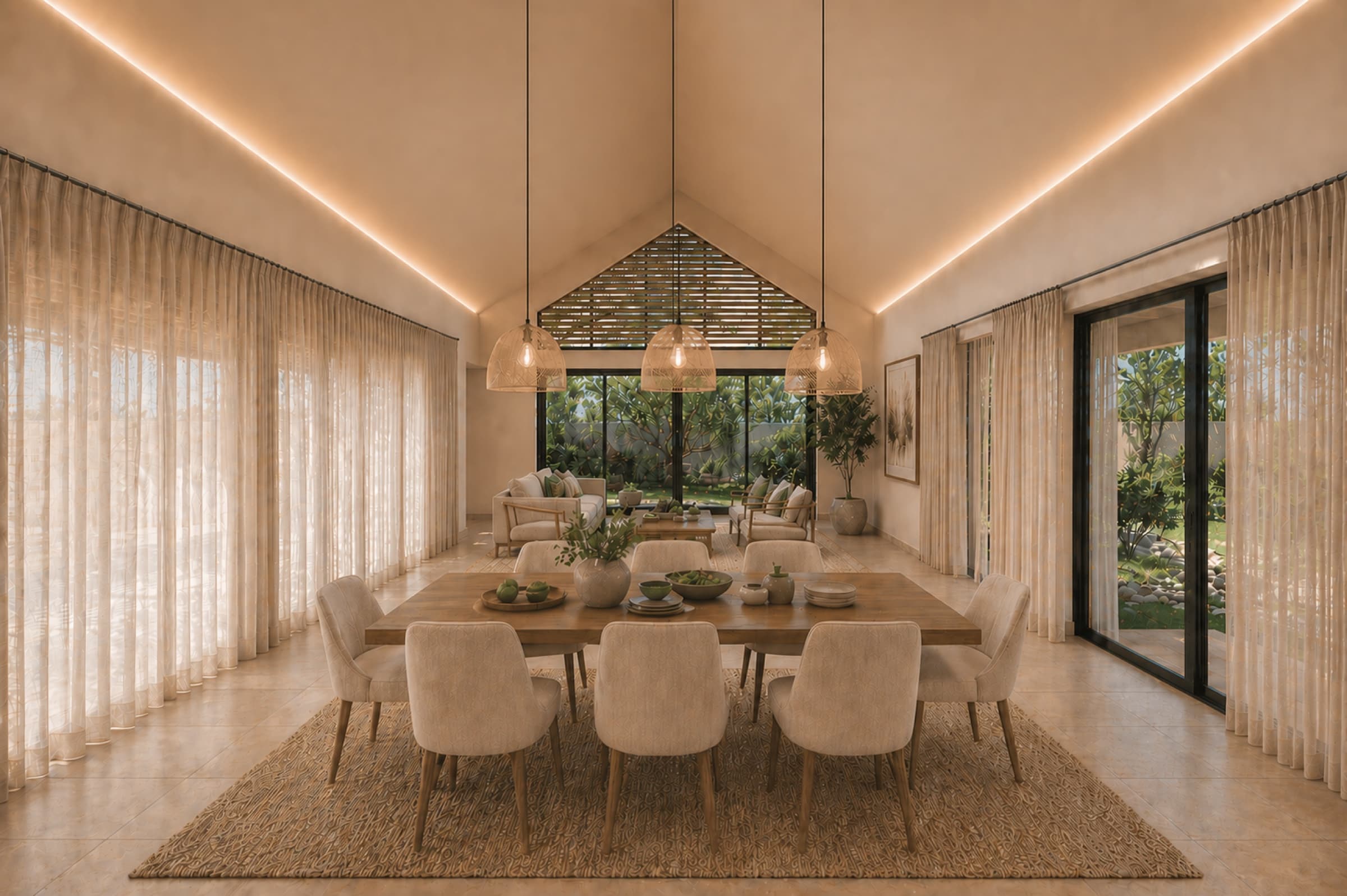 Living space opening towards the vegetation